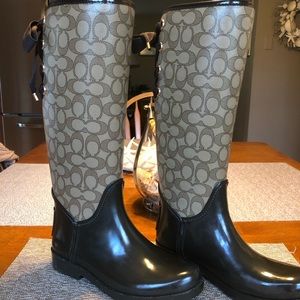 Coach Lace Up Back Rain Boots
